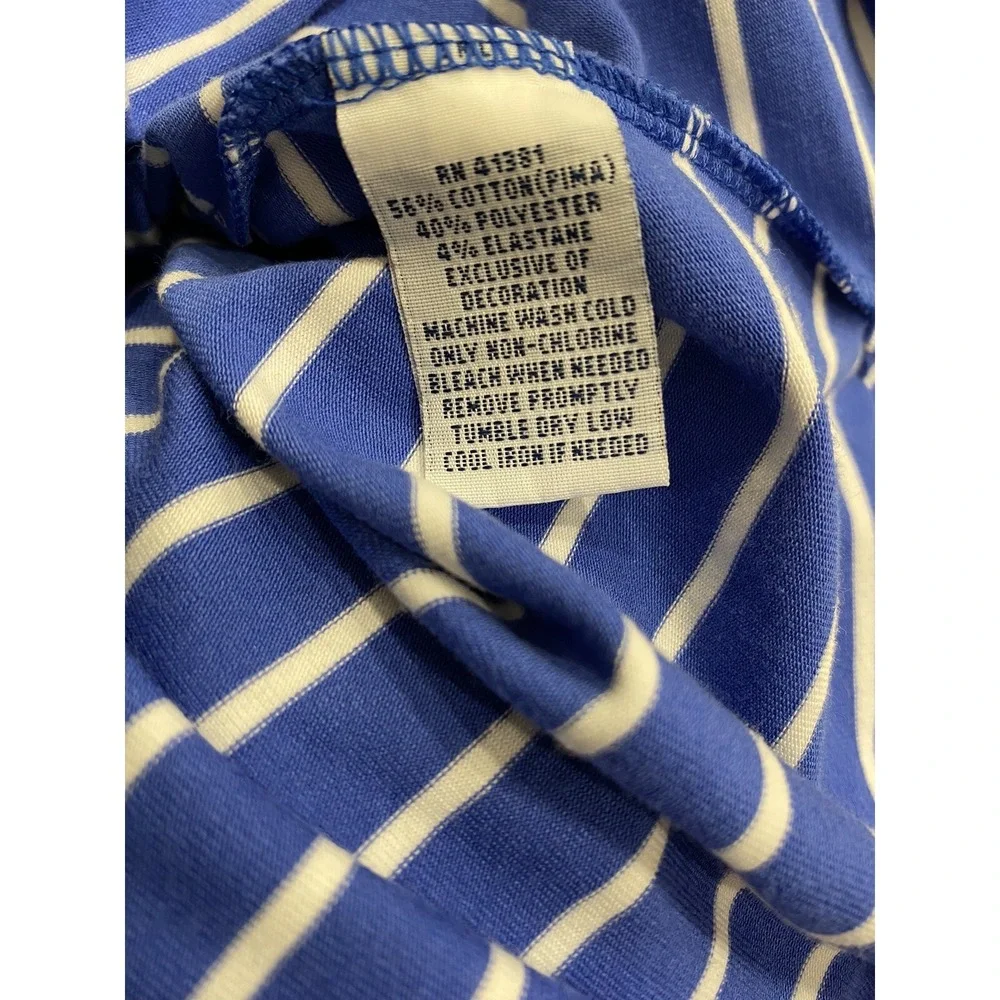 Polo Golf Ralph Lauren Shirt Mens Medium Performance Striped Blue Quail Hollow M